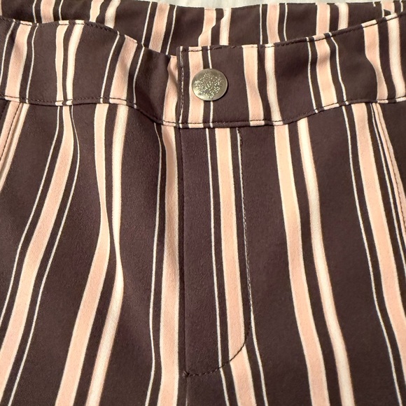 Cato taupe and peach Striped Women's Pants size LP large petite - Picture 2 of 5